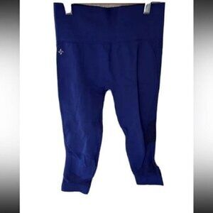 NUX Workout Leggings - electric blue cropped leggings - womens leggings